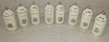VTG 1992 Lenox Spice Garden 24Jar Complete Set W/ Original Cherry Wood Wall Rack