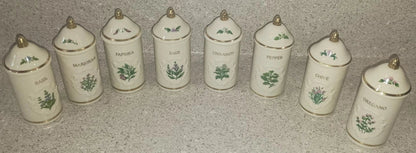 VTG 1992 Lenox Spice Garden 24Jar Complete Set W/ Original Cherry Wood Wall Rack