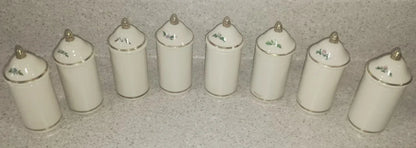 VTG 1992 Lenox Spice Garden 24Jar Complete Set W/ Original Cherry Wood Wall Rack